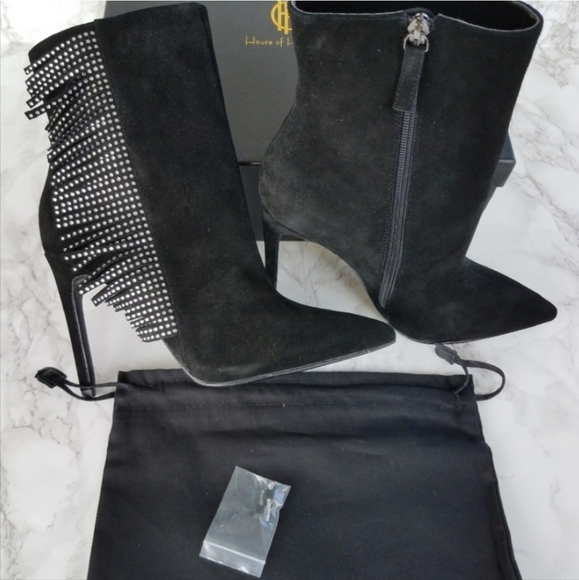 House of Harlow 1960 Black Suede Asher Bootie Size 7.5 - Picture 9 of 10